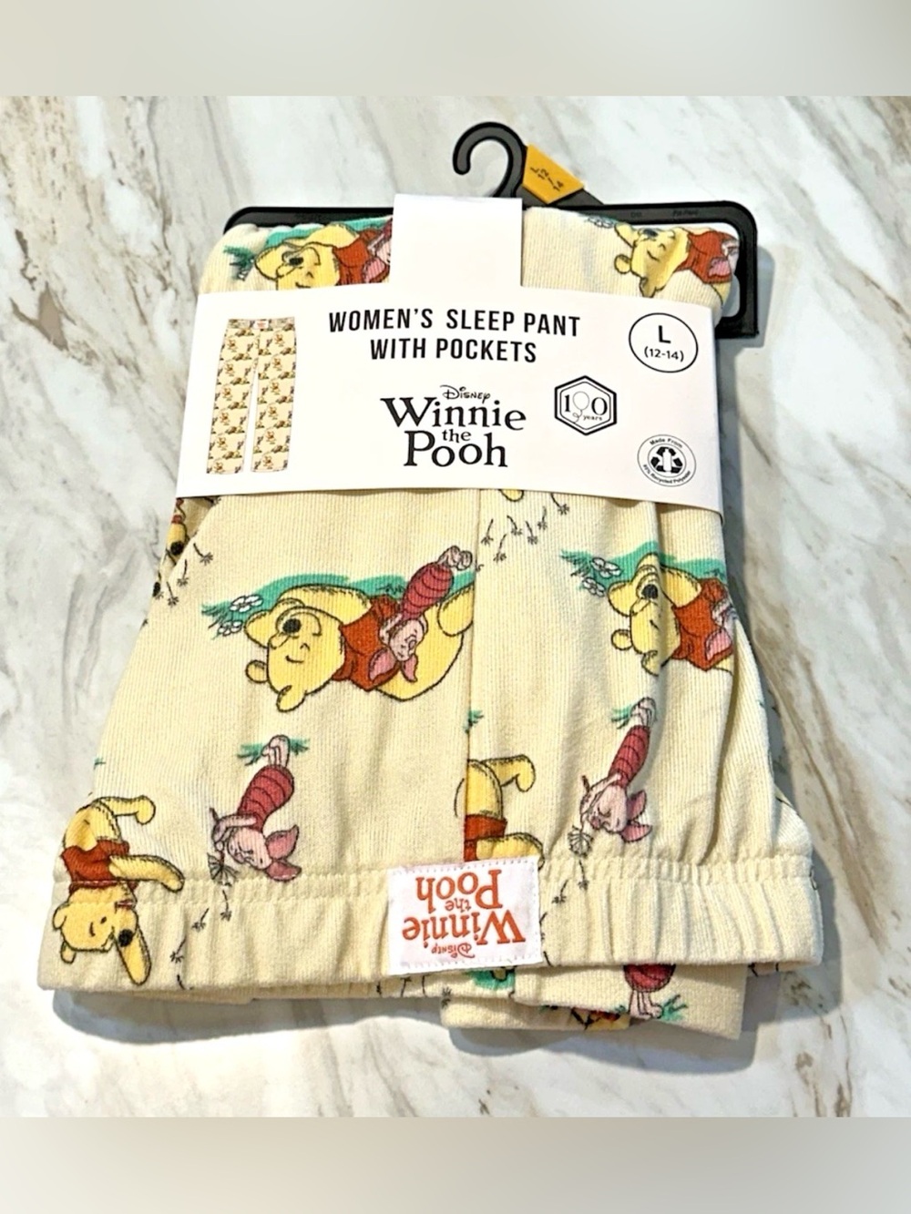 Disney Winnie the Pooh Women's Knit Sleep Pants with Pockets Pull-On Size Large